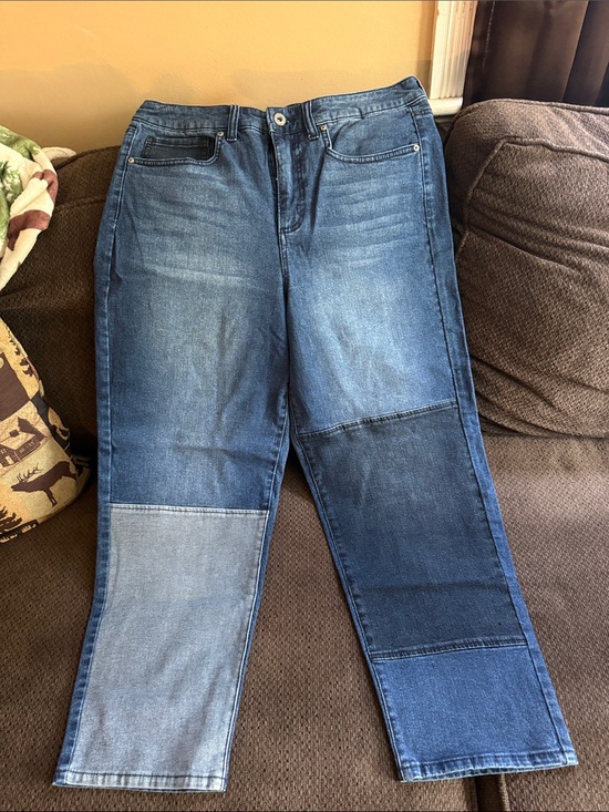 Style & Co. Denim - Style & Co. Patchwork Straight-Leg Jeans in Blue Tones